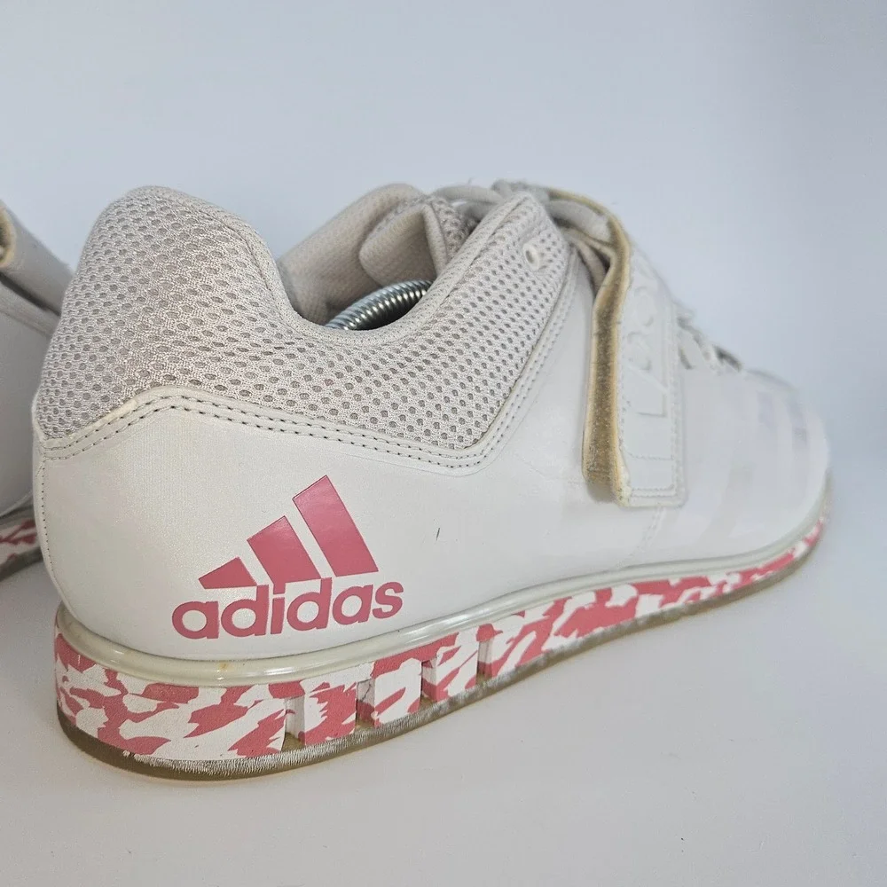 Men's Adidas Adipower Weightlifting II Shoes White Pink Size 12.5 Power Training